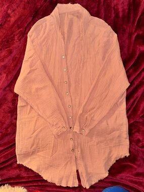 Asymmetrical Button-Front Dress in Dusty Rose